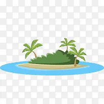 卡通海岛设计矢量图