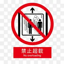 矢量电梯禁止超载图标