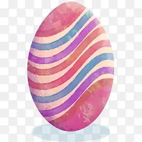 复活节多彩条纹水彩彩蛋