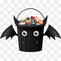 黑色蝙蝠垃圾桶糖果