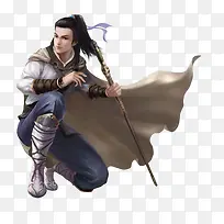 手绘长剑江湖游侠