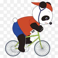 熊猫在用力骑单车