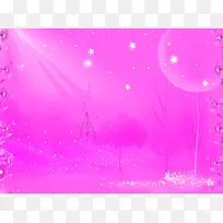 紫色星星月亮海报背景七夕情人节