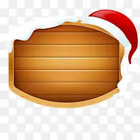 褐色圣诞帽木牌标志