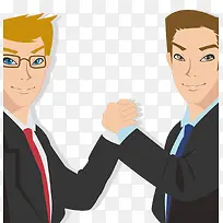 商务男士两人握手合作