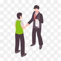 商务握手男子矢量图