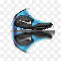 蓝色黑色篮球鞋
