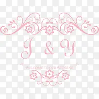 花纹花朵婚礼logo