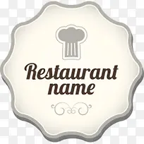 大厨餐馆标志标牌白色