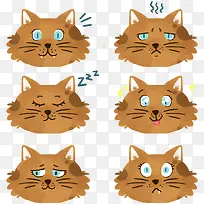 矢量水彩猫表情符号