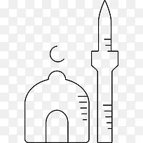 清真寺和尖塔图标