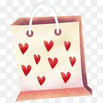 手绘装饰情人节购物袋素材