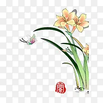 手绘鲜花背景素材 鲜花 彩绘 