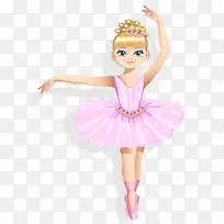 粉色裙装芭蕾舞女孩矢量图