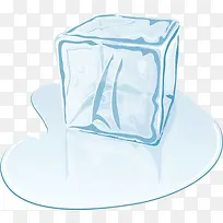 冰块融化插画