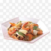 鱿鱼虾仁炒瘦肉冬菇