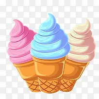 彩色圆弧雪糕冰激凌食物元素