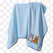 柔软舒适儿童蓝色毛巾