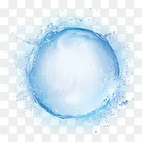 蓝色透明水球震动