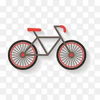 简单红黑自行车模型矢量