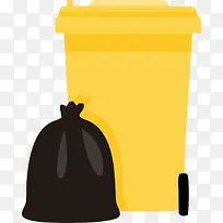 黄色垃圾桶垃圾袋