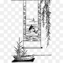 矢量手绘树枝