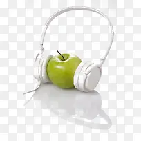 戴耳机的苹果