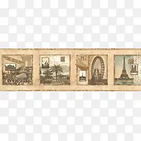 复古邮票收藏品免抠图