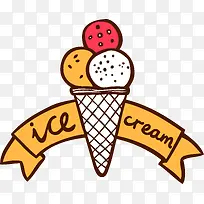 手绘冰淇淋甜品标签