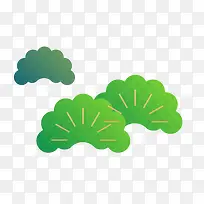 绿色植物卡通叶子扇形