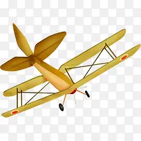 手绘棕色木头小飞机