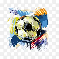 足球抽象彩绘矢量元素
