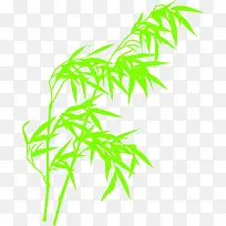 绿色清新手绘竹叶竹林