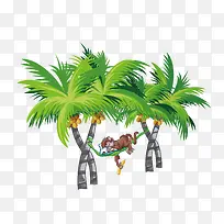 猴子爬树免抠PNG
