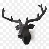 黑色鹿头雕塑装饰品