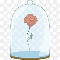 玻璃罩里的玫瑰花