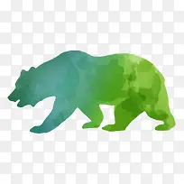 彩色野生熊剪影矢量素材