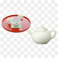 简单白瓷茶壶陶具