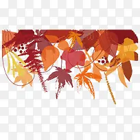 秋季枫叶木纹背景