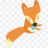 矢量图喝水的狐狸