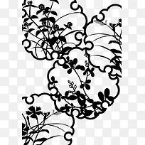 写意植物芦苇花卉图案底纹
