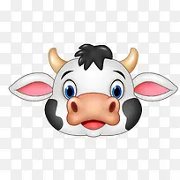 卡通奶牛动物头像设计