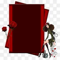 红色玫瑰装饰相框