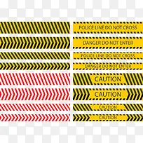 黄黑红白斜纹警戒线