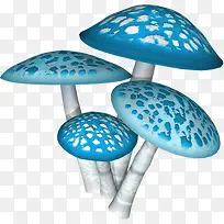卡通蓝色斑点毒蘑菇