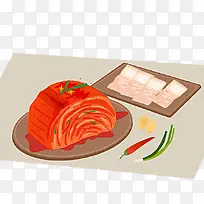 韩国泡菜与鲜猪肉
