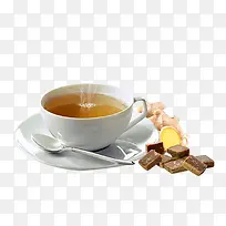 咖啡杯红糖块姜母茶