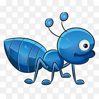 手绘蓝色蚂蚁
