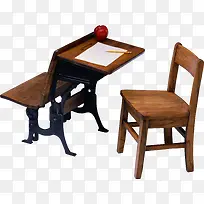 教育课桌椅   木纹 复古