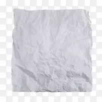 一张白色褶皱的纸巾实物